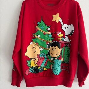 Peanuts Red Holiday Sweatshirt with Characters